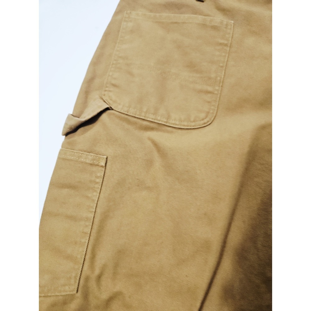 Carhartt Plaid Lined Brown Original Dungaree Fit Canvas Work Pants Mens 42x30 - Picture 9 of 11